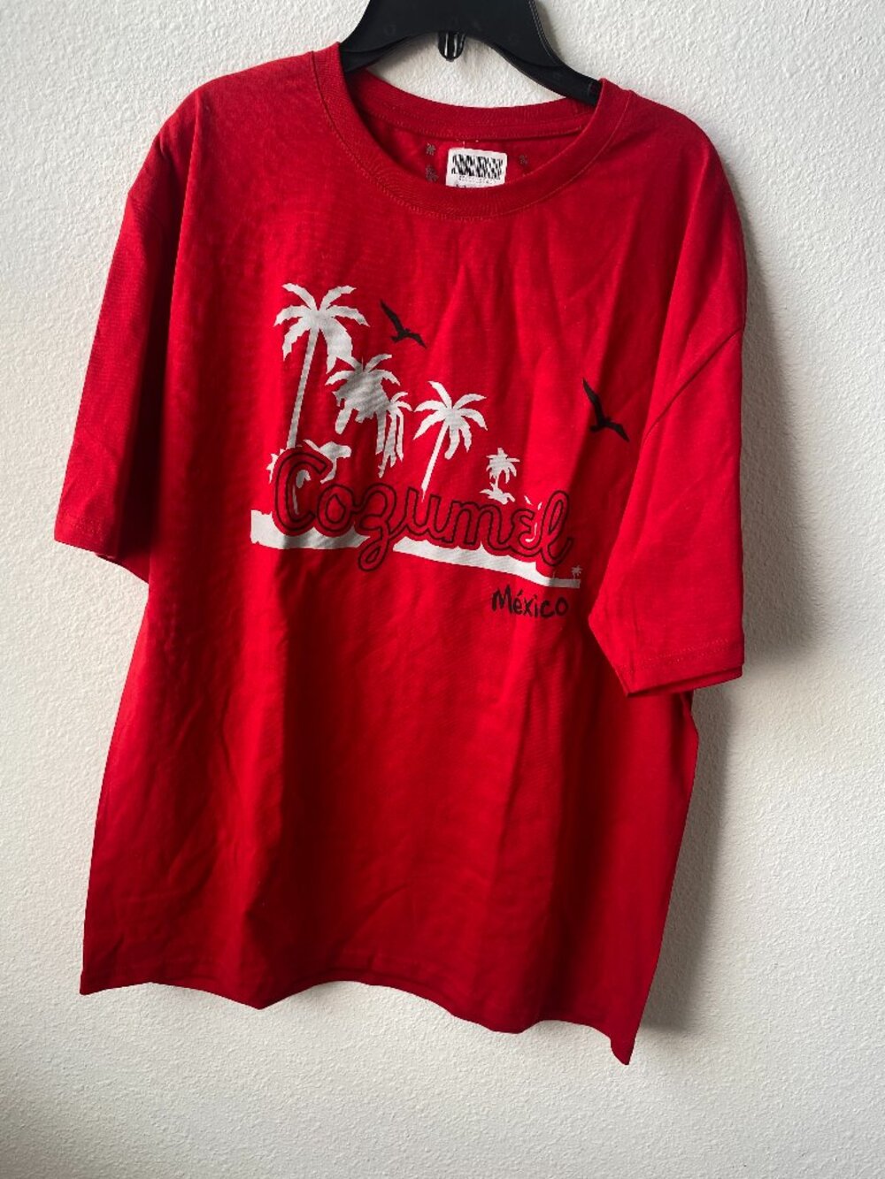Red Cozumel Mexico Adult Unisex  Cotton T shirt size Large